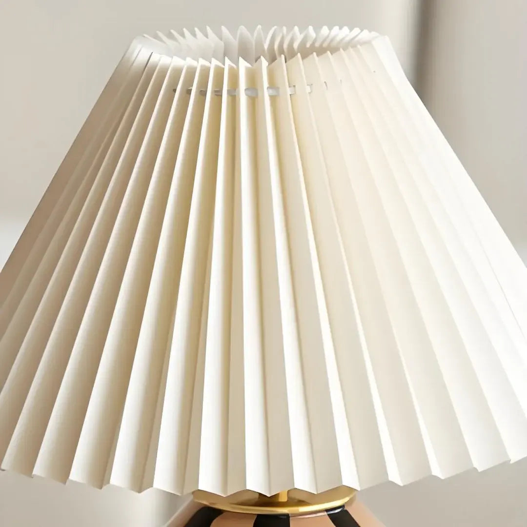 tafellamp mid-century plissé stoffen kap