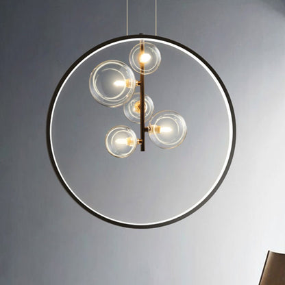 Elegante Nordic Bubble Glazen Hanglampen met Stijlvolle Ring