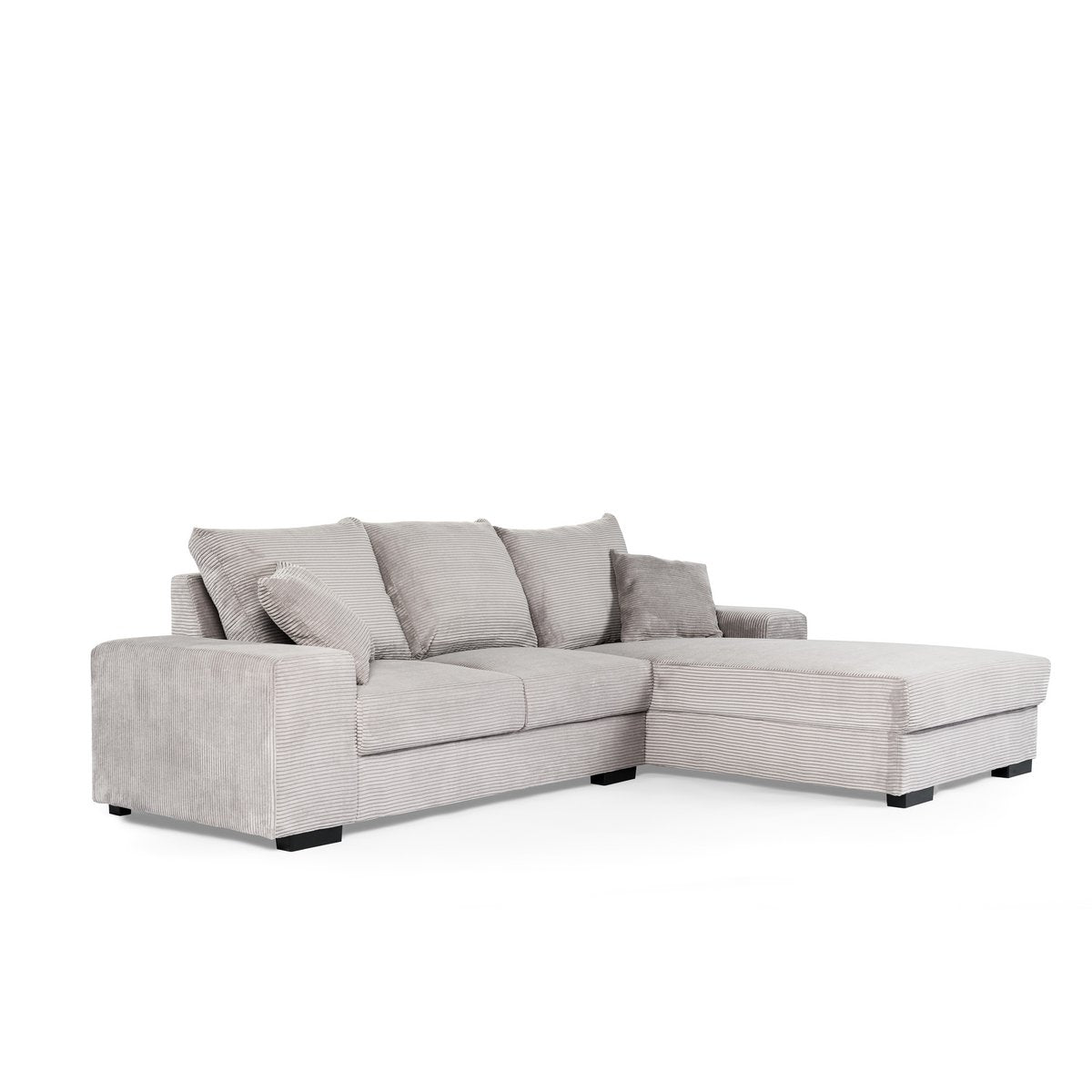 3 seater sofa cl right, fabric rib, rib311 grey