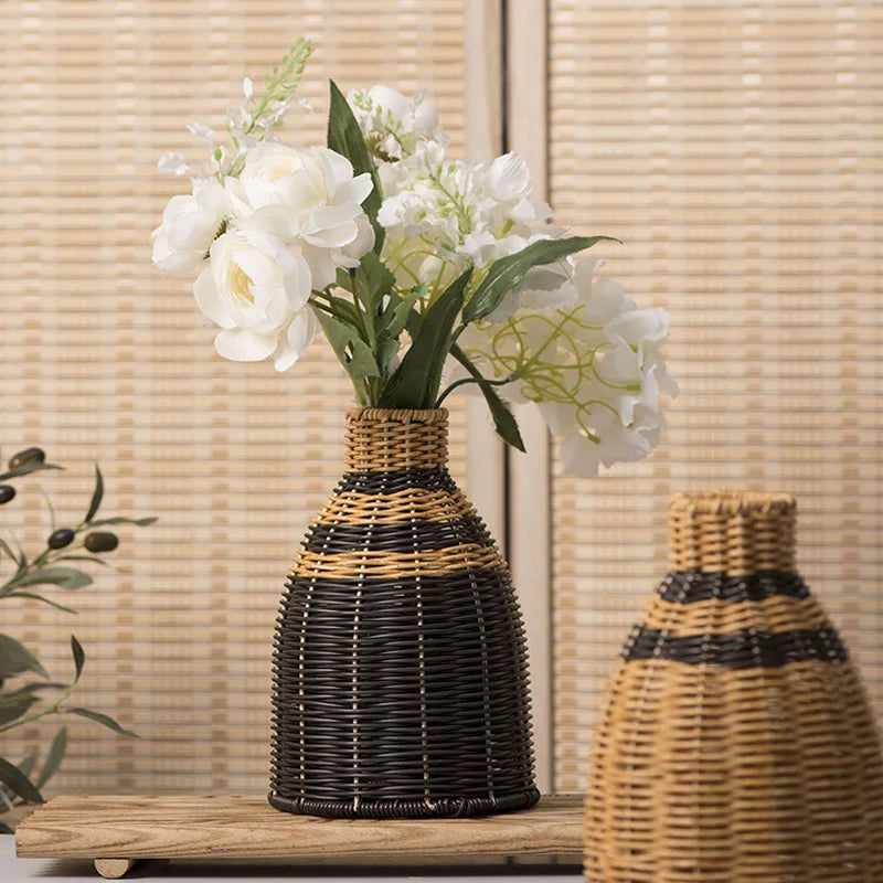 rieten decoratieve handgeweven vaas