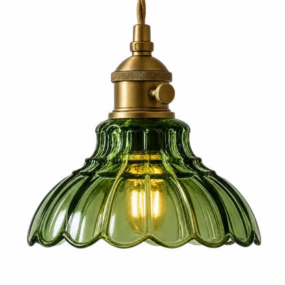 Glazen Hanglamp Vintage Bloemontwerp