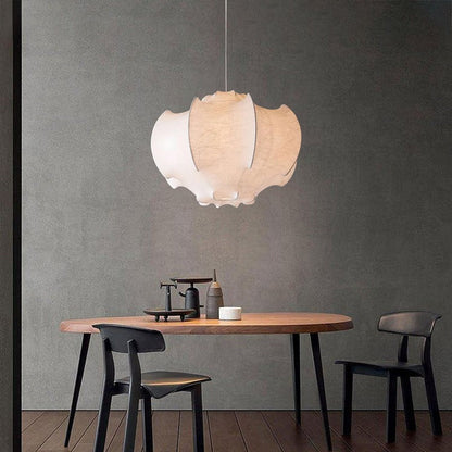 Franse vintage zijden hanglamp voor naast het bed