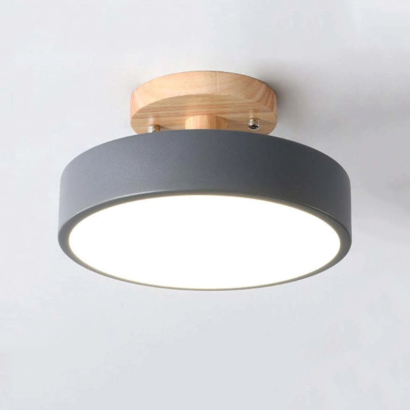 elegante moderne led-plafondlamp van hoogwaardig hout