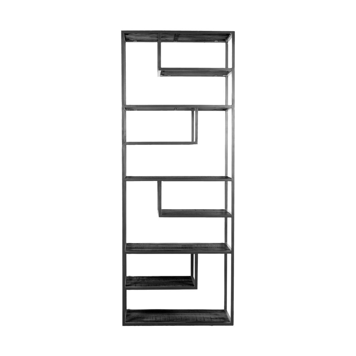 huub black mango wood shelving unit 210 x 80 cm - room divider