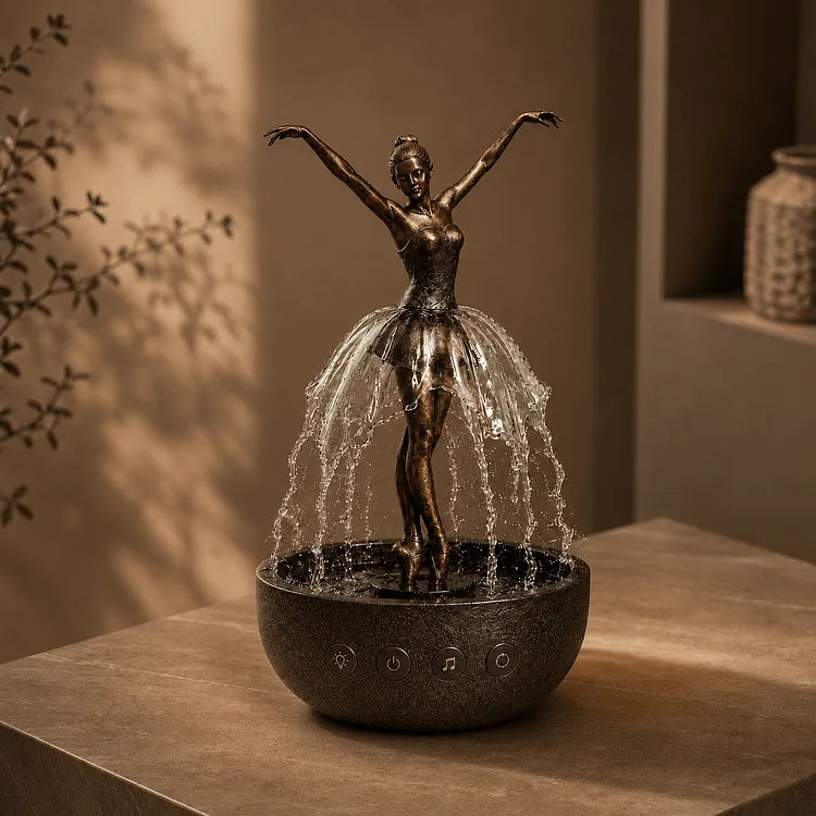 tafelfontein met led verlichting en roterende ballerina