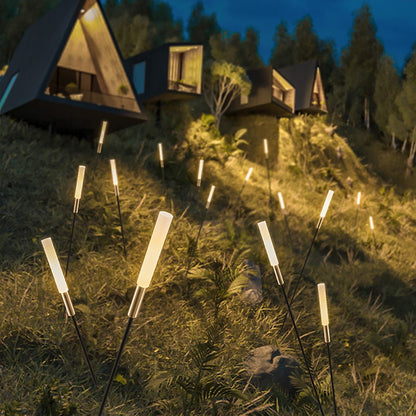 Solar tuinlamp in natuurlijke rietstijl voor tuin of terras