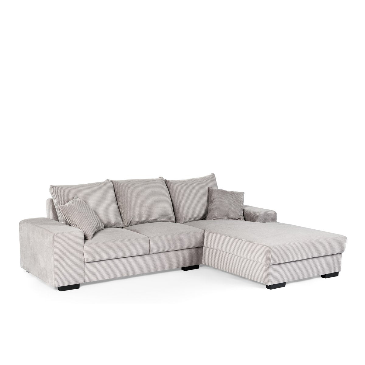 3 seater sofa cl right, fabric rib, rib311 grey