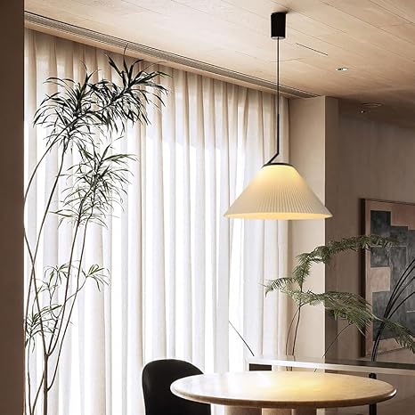 stijlvolle nordic geplooide crème hanglamp voor een elegante sfeer