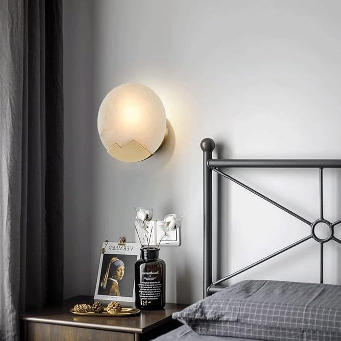 elegante scandinavische marmeren wandlamp in minimalistisch design