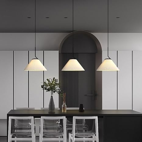 stijlvolle nordic geplooide crème hanglamp voor een elegante sfeer