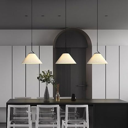 Stijlvolle Nordic Geplooide Crème Hanglamp voor een Elegante Sfeer