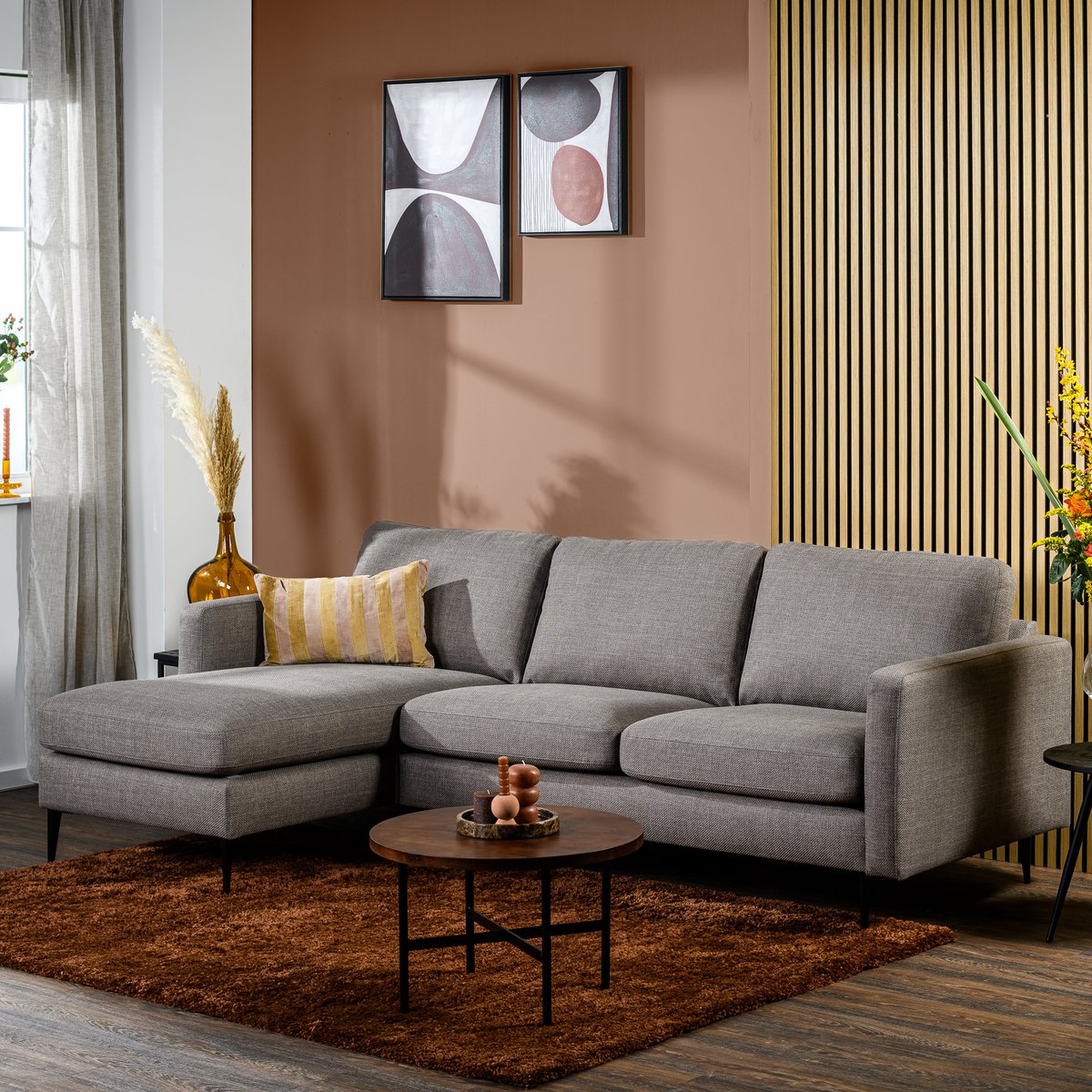 3-seater sofa cl l+r, fabric woven, w520 taupe