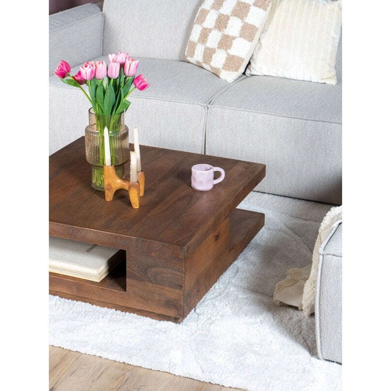 coffee table bram – espresso mango wood – 80 x 80 cm