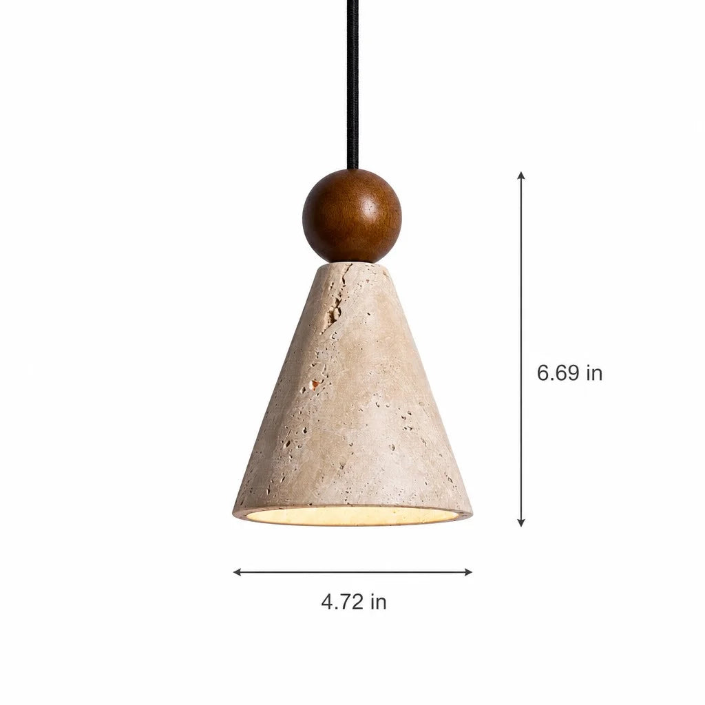 ariad wabi-sabi travertijn hanglamp in kegelvorm