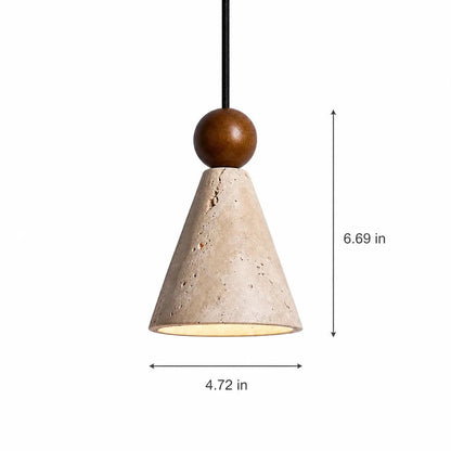 Ariad Wabi-Sabi travertijn hanglamp in kegelvorm