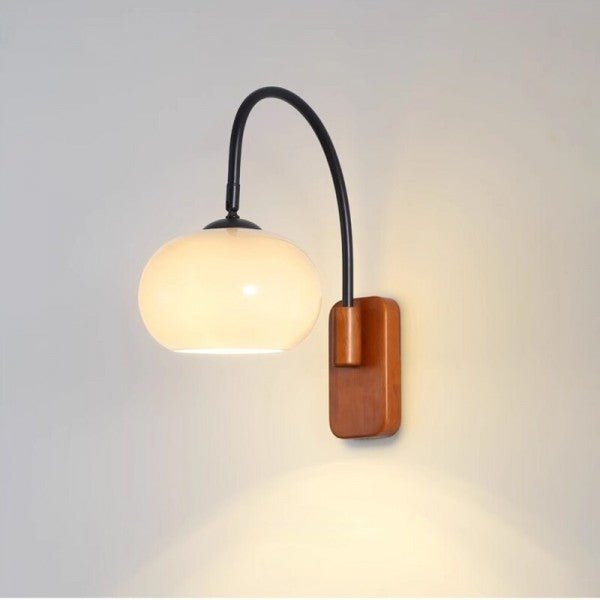 stijlvolle kaki draaibare glazen wandlamp in bauhaus design