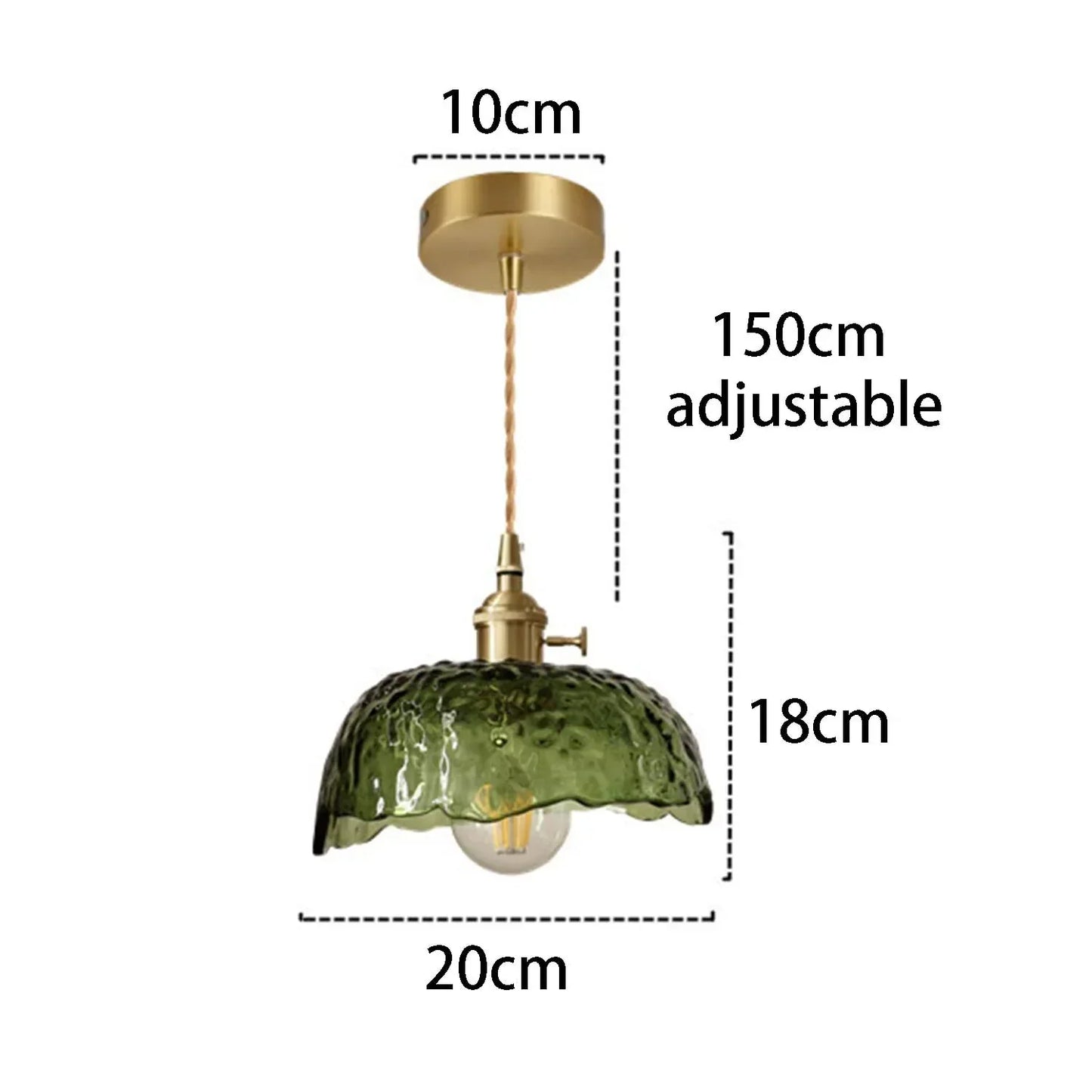 elegante messingen glazen hanglamp met een uniek ontwerp