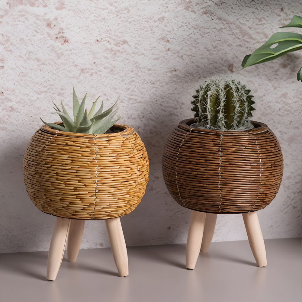 nep rotan bloempot rustieke rieten bloemenmand