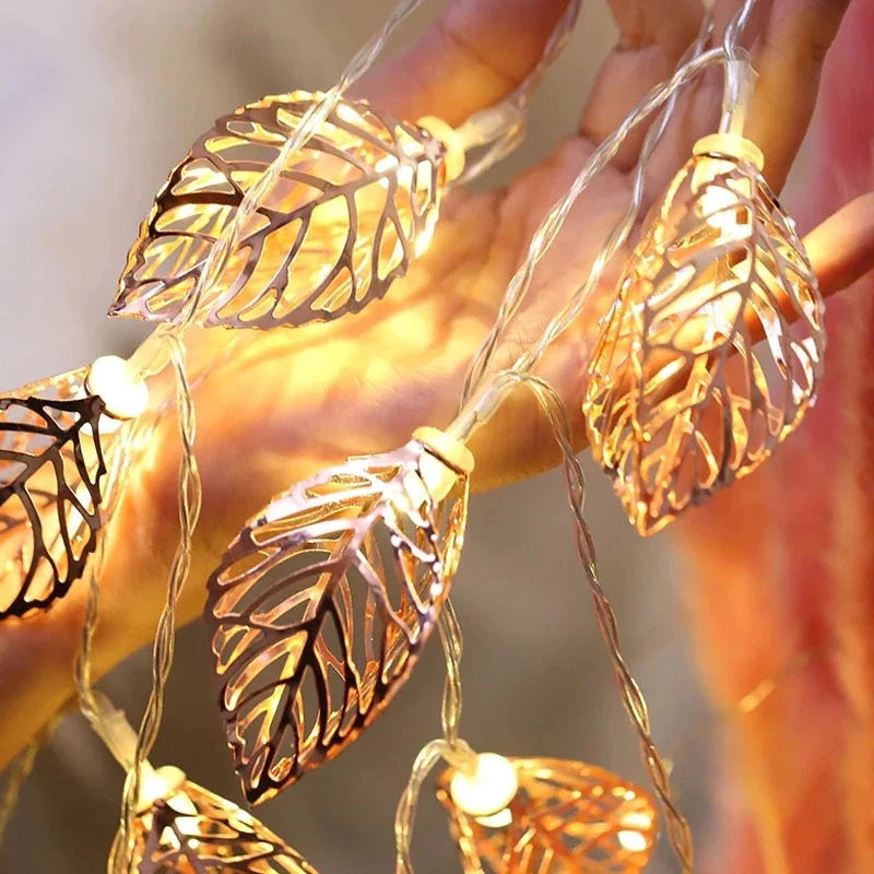 sfeerverlichting gouden bladontwerp