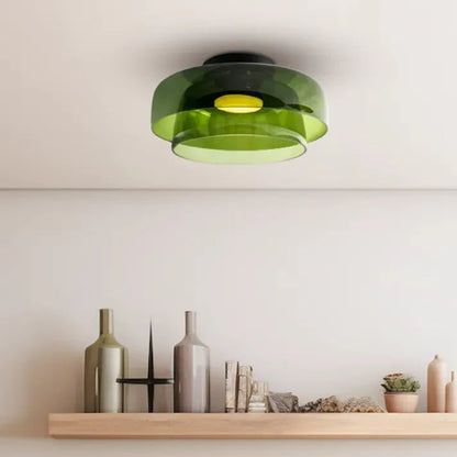 Verfijnde Scandinavische Design Plafondlamp met een Creatieve Middeleeuwse Glazen Touch