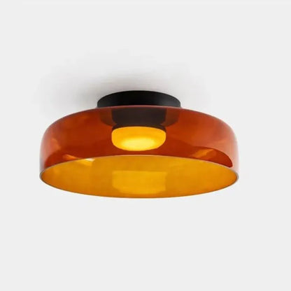 Verfijnde Scandinavische Design Plafondlamp met een Creatieve Middeleeuwse Glazen Touch