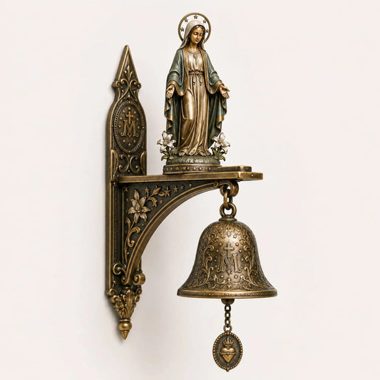 Bronzen gebedsbel voor wandmontage met elegante klassieke vorm