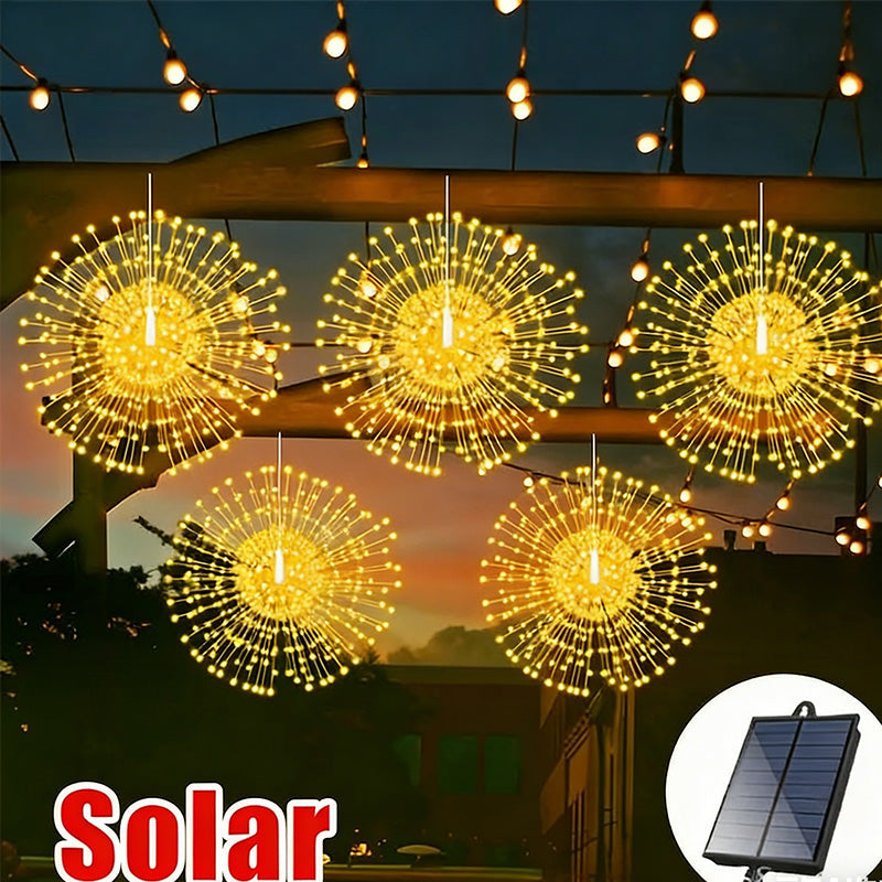 solar tuinverlichting vuurwerkeffect met schemersensor