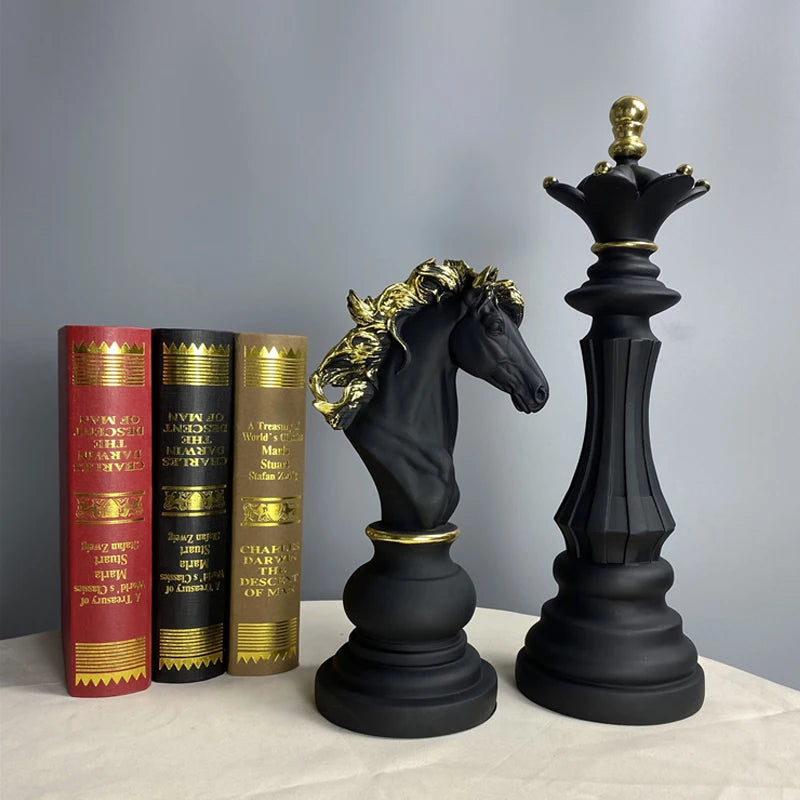 decoratief schaakbeeldhouwsel houten set