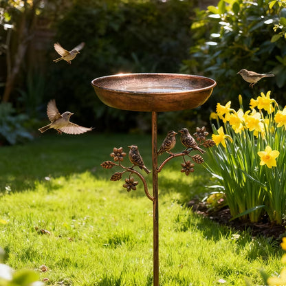 Tuin Vogelbad Metalen Spike Vintage Koper