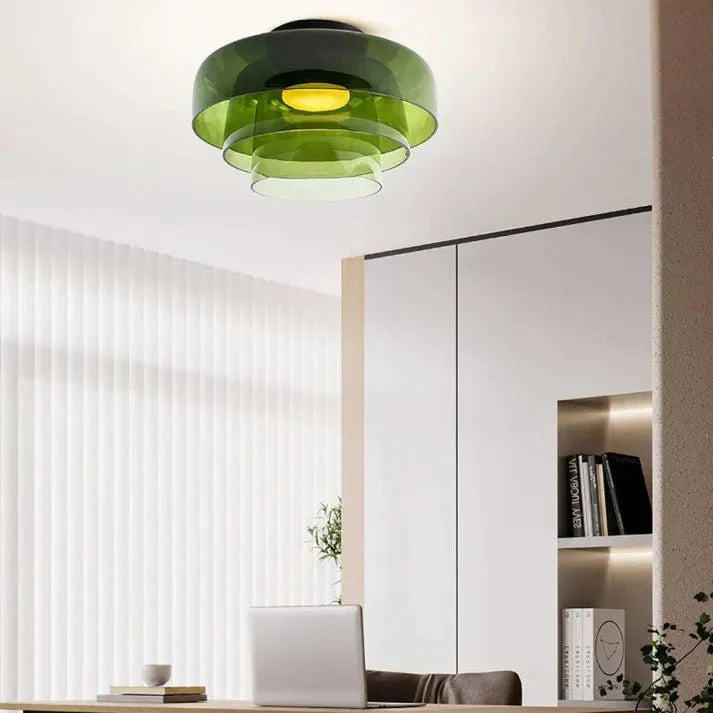 verfijnde scandinavische design plafondlamp met een creatieve middeleeuwse glazen touch