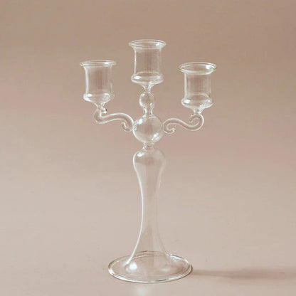 Glazen Kandelaar Frans Vintage Ontwerp