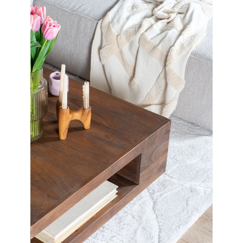 coffee table bram – espresso mango wood – 80 x 80 cm