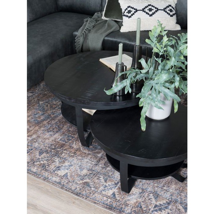 coffee table cilamon - 90 cm - black top - black base