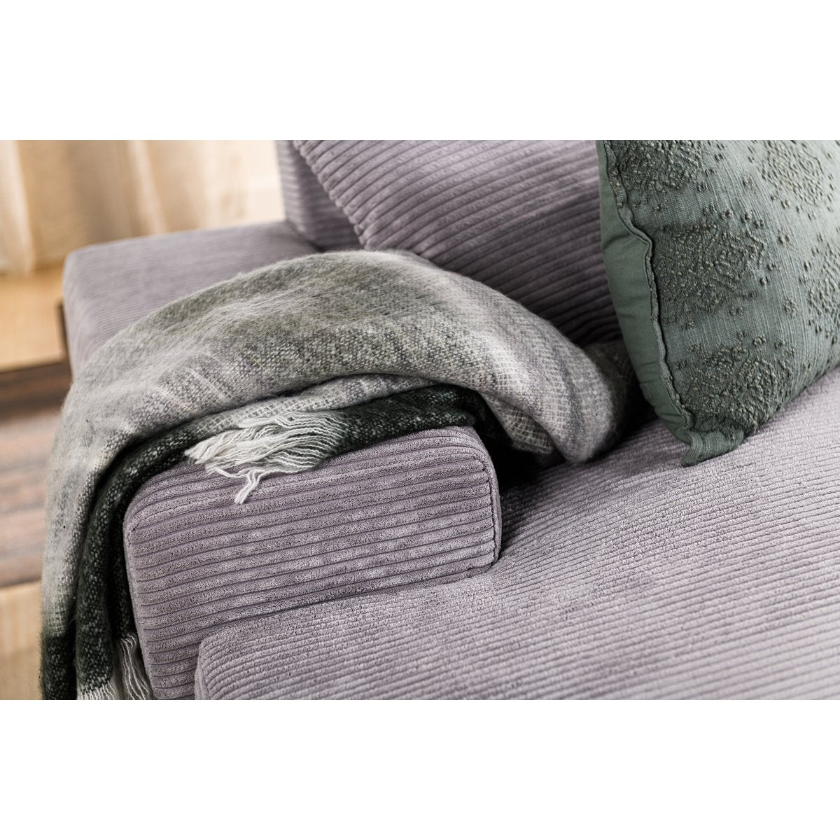 3 seater sofa cl right, fabric rib, rib311 grey