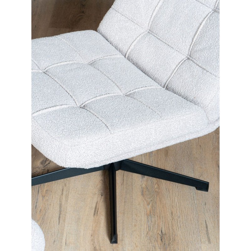 armchair aiden + footstool – bouclé – natural