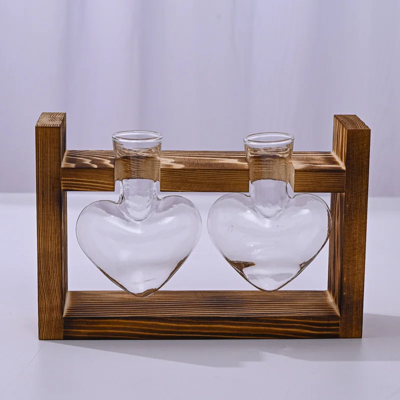 houten decoratieve vaas hartvorm