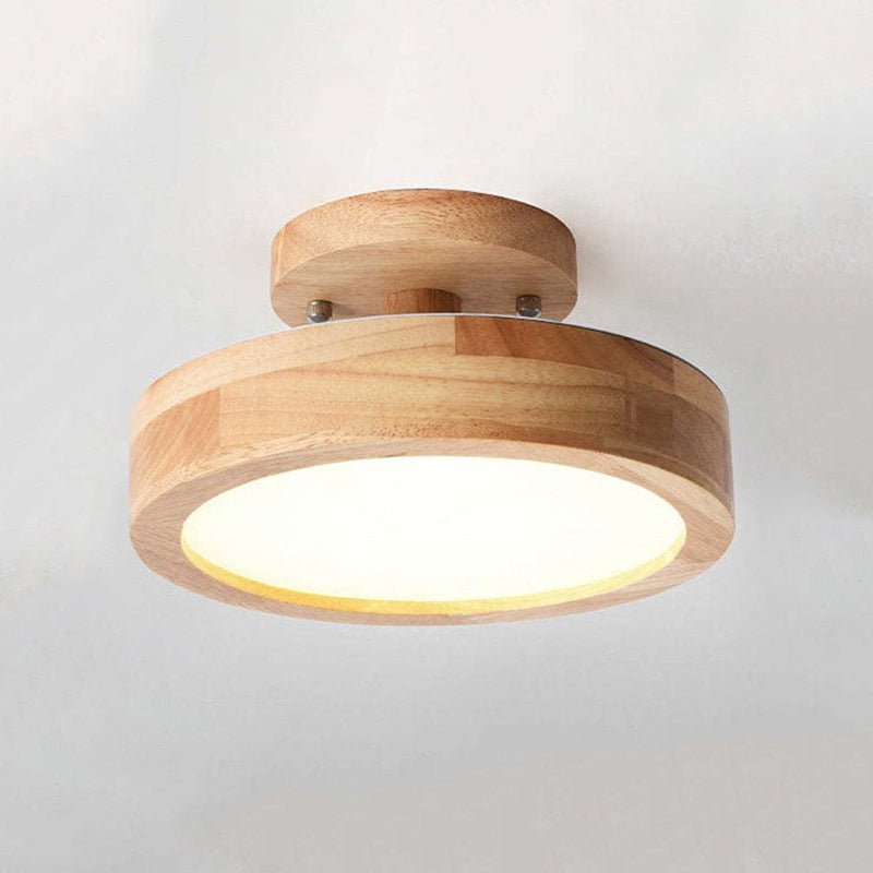 elegante moderne led-plafondlamp van hoogwaardig hout