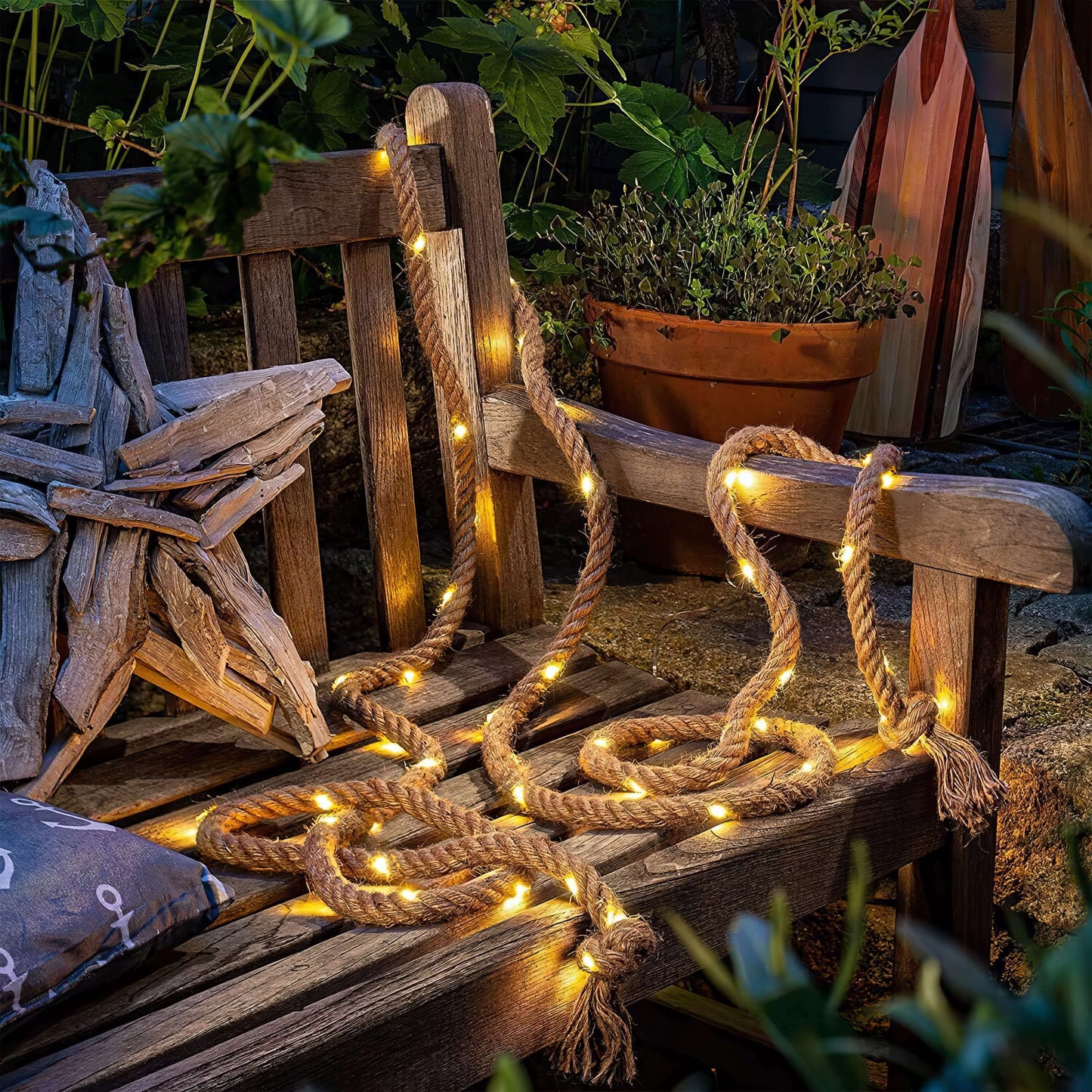 touw hanglamp rustiek ontwerp