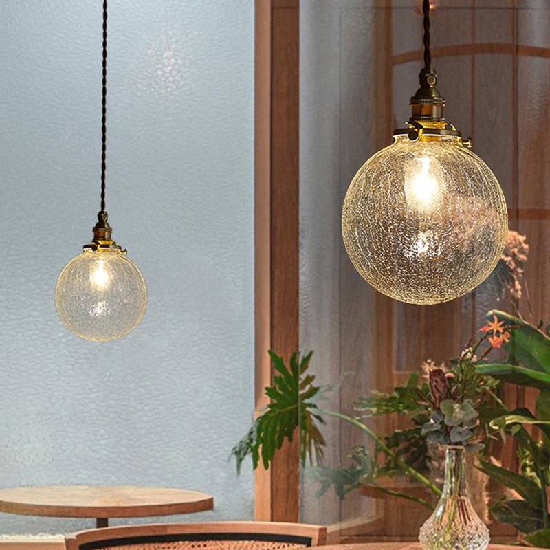 elegante glazen hanglamp met sprankelende kristallen