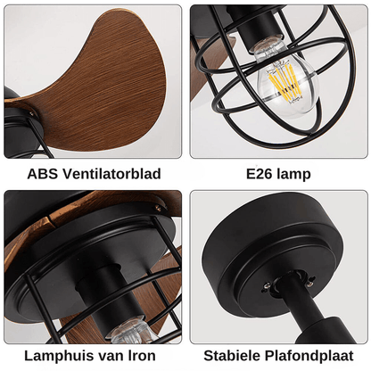 Stijlvolle en Functionele Plafondventilatoren in Donker Notenhout met Verlichting