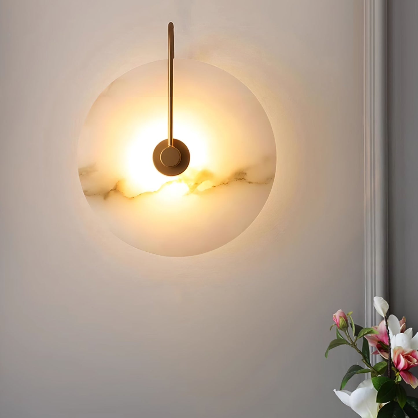 elegante alabaster led wandlamp voor een sfeervolle verlichting