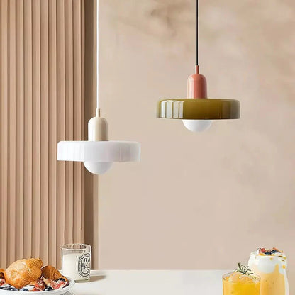 Stijlvolle Bauhaus Hanglamp van Elegante Kleurige Glas