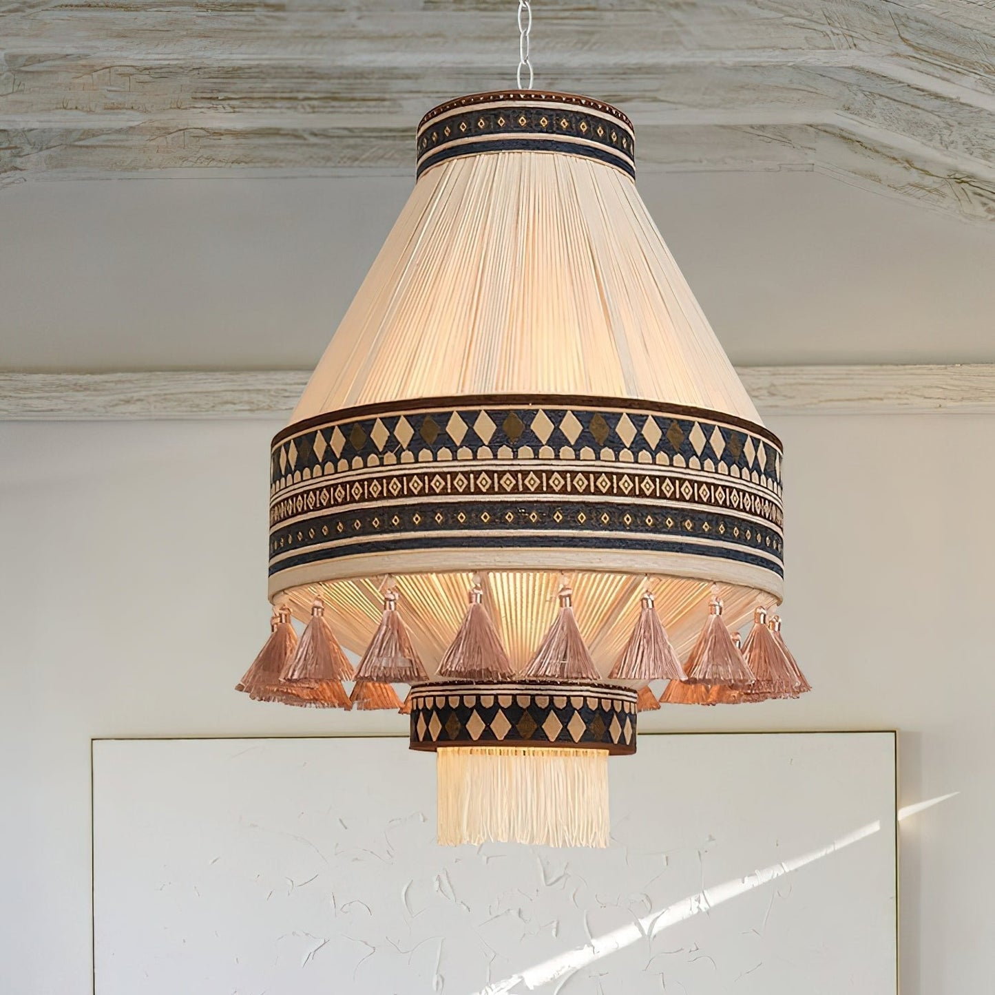 chic bohemian fringe pendant light