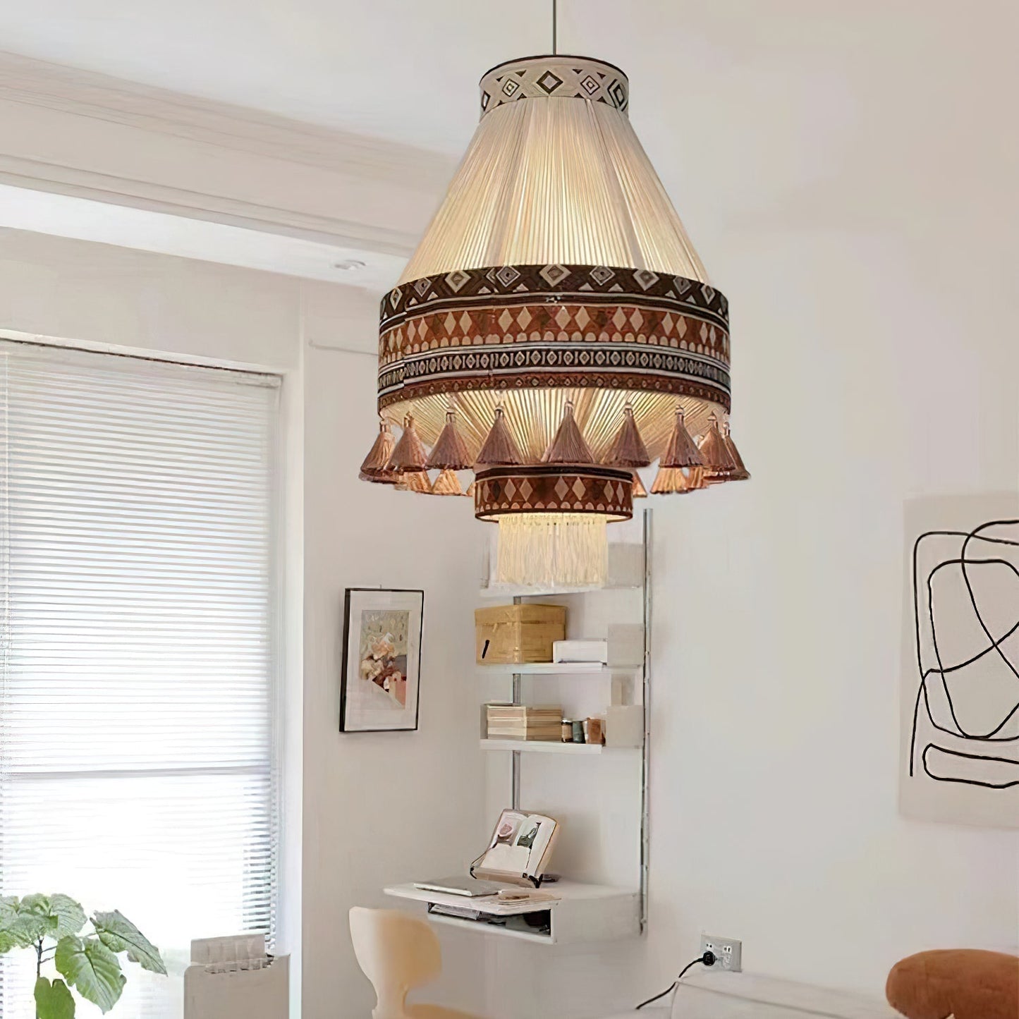 chic bohemian fringe pendant light