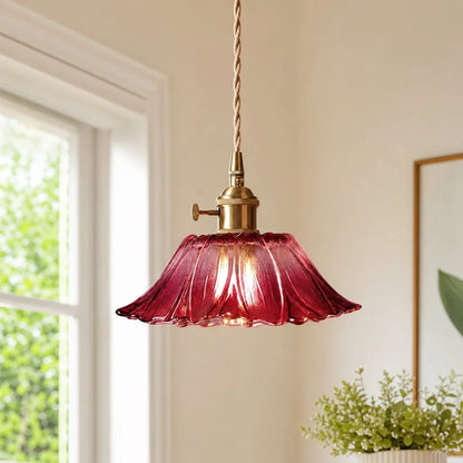 Hanglamp Glas Bloem Vintage