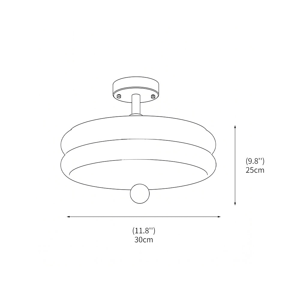 Sfeervolle plafondlamp met geribbeld glas die warm licht verspreidt in een interieur