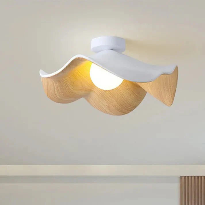 elegante scandinavische houten lotus plafondlamp van hoogwaardige hars