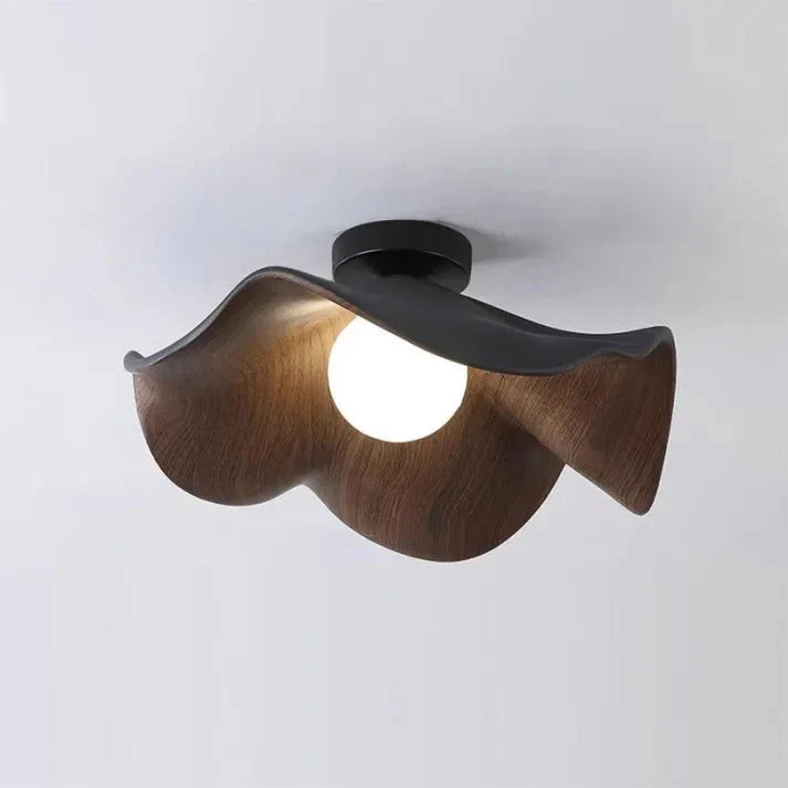 elegante scandinavische houten lotus plafondlamp van hoogwaardige hars