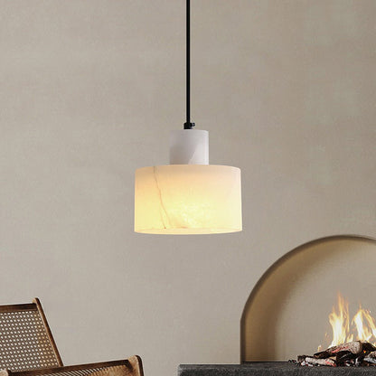 Elegante Scandinavische hanglamp van wit marmer