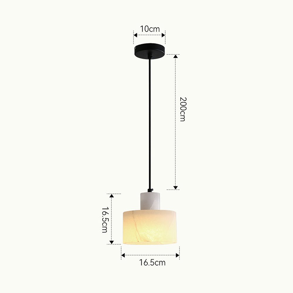 elegante scandinavische hanglamp van wit marmer